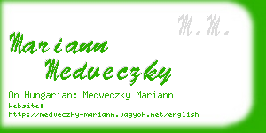 mariann medveczky business card